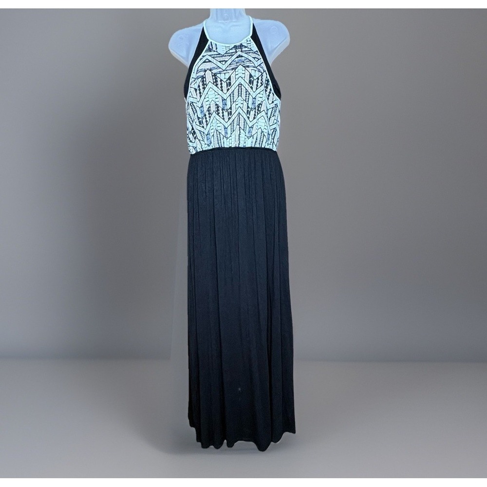 Gibson Latimer Dress Women S Black White Maxi Halter Boho Festival Fairy Coastal